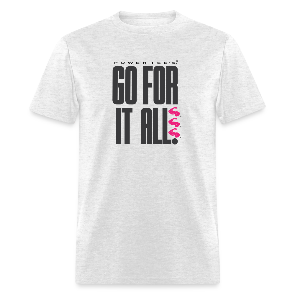 "Go for it all" Power Tee - light heather gray